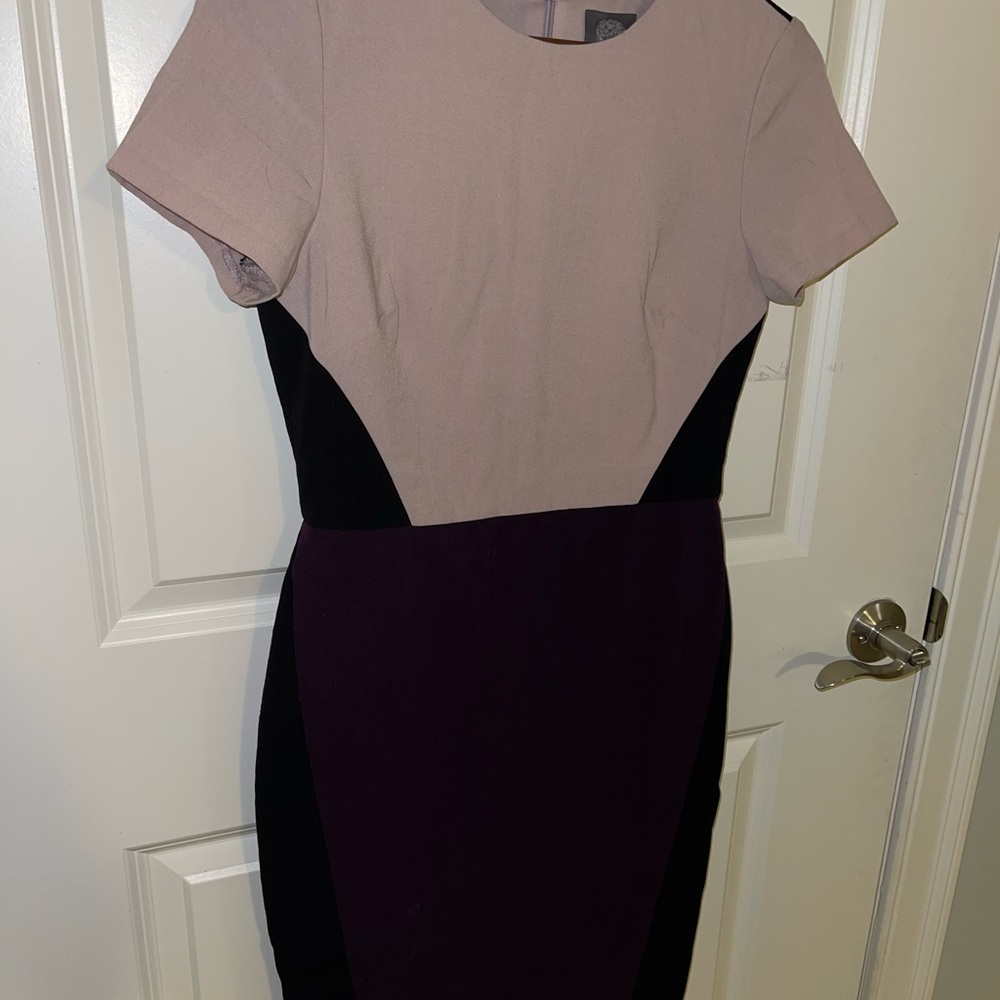 Vince Camuto Two-Tone Mini Dress in Purple and Black
